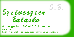 szilveszter balasko business card